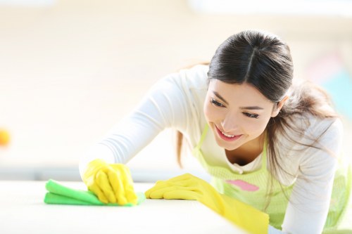 Professional upholstery cleaning treatment on a modern Battersea sofa